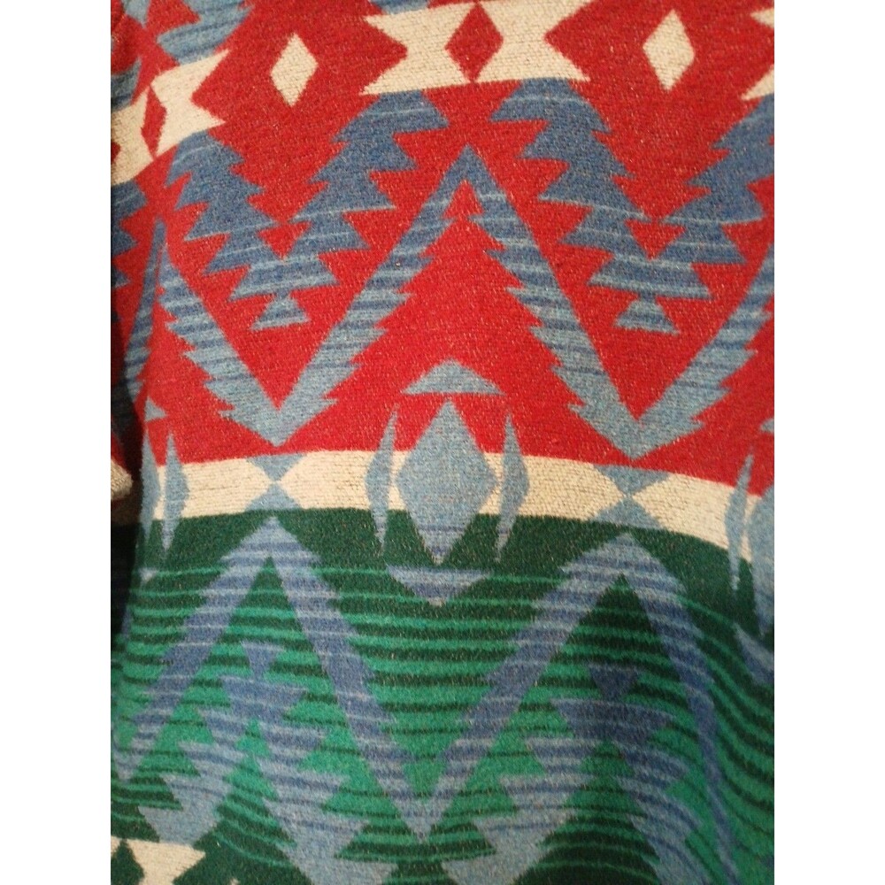 Vintage Circle T Blanket Coat Wool Blend Multi Southwestern Aztec Women Small - Picture 9 of 12
